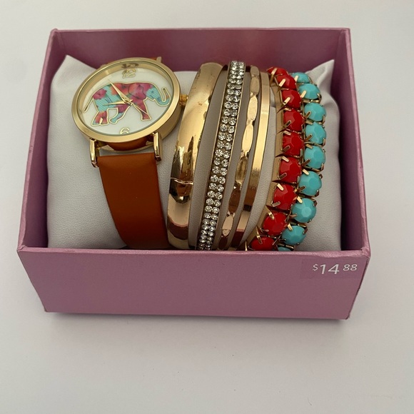 Elephant watch and bracelet set - Picture 2 of 2